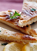 Toasted Pita Bread Triangles Close Up