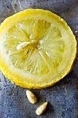 Slice of Menton lemon with pips