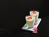 Lassi with rose petals