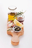 Ingredients for rosemary and lemon marinade