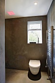 Bathroom with toilet and steel towel rail