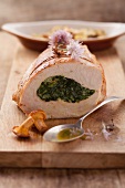 Turkey breast stuffed with spinach and cream cheese