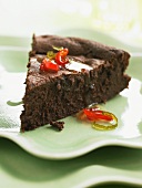 A slice of chilli chocolate cake