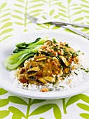 Chicken and coconut curry with rice