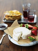 Goat Cheese with Strawberries and Spiced Flat Bread