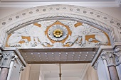 Tympanum decorated with mythical animals