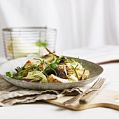 Fried pork with fennel and garlic