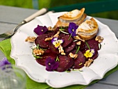 Beetroot salad with goat's cheese toast