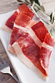Slices of bellota ham (Spain)