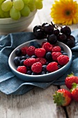 Various berries and grapes