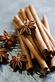 Star anise and cinnamon sticks