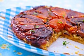 Tomato tart, sliced