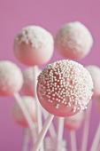 Pretty Pink Cake Pops with White Sprinkles