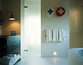 Bathroom with marble washstand