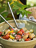 Panzanella (bread salad with tomatoes, onions and basil)