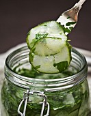 Pickles with parsley