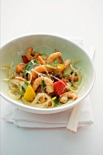 Glass noodles with scampi and vegetables (Asia)