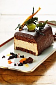 Chestnut cake with glazed with chocolate