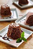 Spiced gingerbread pudding with sweet wine sauce