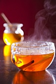 Lemon tea with cinnamon and honey