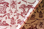 Detail of wallpaper with erotic pattern