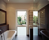 Bathroom with view of house opposite