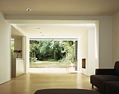 Living space with view of garden