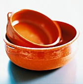 Two terracotta dishes