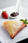 Chausson with chocolate and strawberry filling (French)