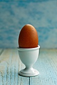 Duck egg in an egg cup