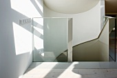 Head of stairs with glass balustrade