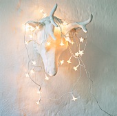 Christmas fairy lights on antlers