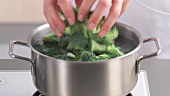 Cooking broccoli florets
