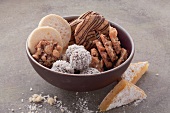 Assorted cookies in a dish