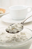 Cottage cheese on a breakfast table