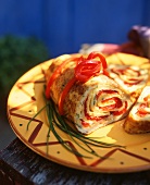 Omelet with red pepper