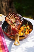 Saddle of lamb with carrots