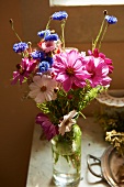 Summer bouquet in glass vase