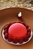Raspberry and chocolate dessert