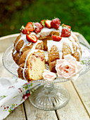Strawberry cake with icing