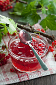Redcurrant and rhubarb jelly