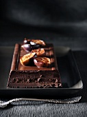 Chocolate cake with roast figs