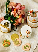 Wedding cakes, cookies and flowers