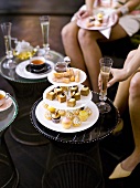 Cake stand with pastries for a ladies get-together