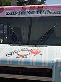 Cupcake-Lastwagen bei der Food Truck Rally in Grand Army Plaza, Brooklyn, NY