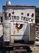 Bistro-Lastwagen bei der Food Truck Rally in Grand Army Plaza, Brooklyn, NY