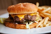 Cheeseburger with chips