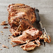 Pulled pork with carving fork