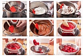 Schokoladenmousse mit Himbeeren zubereiten