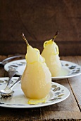 Poached pears with lemon zest